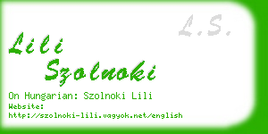 lili szolnoki business card